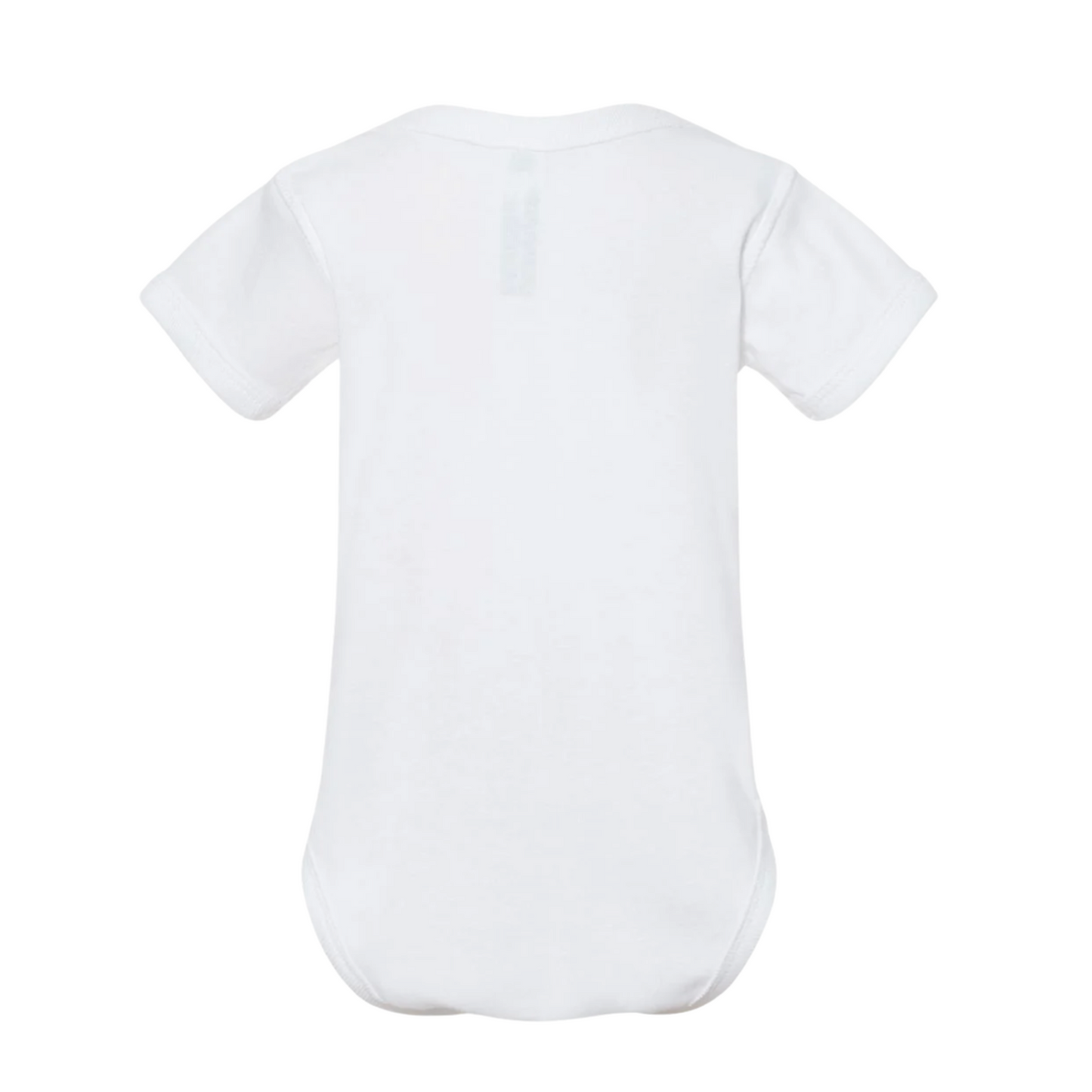 White baby onesie on a white background
