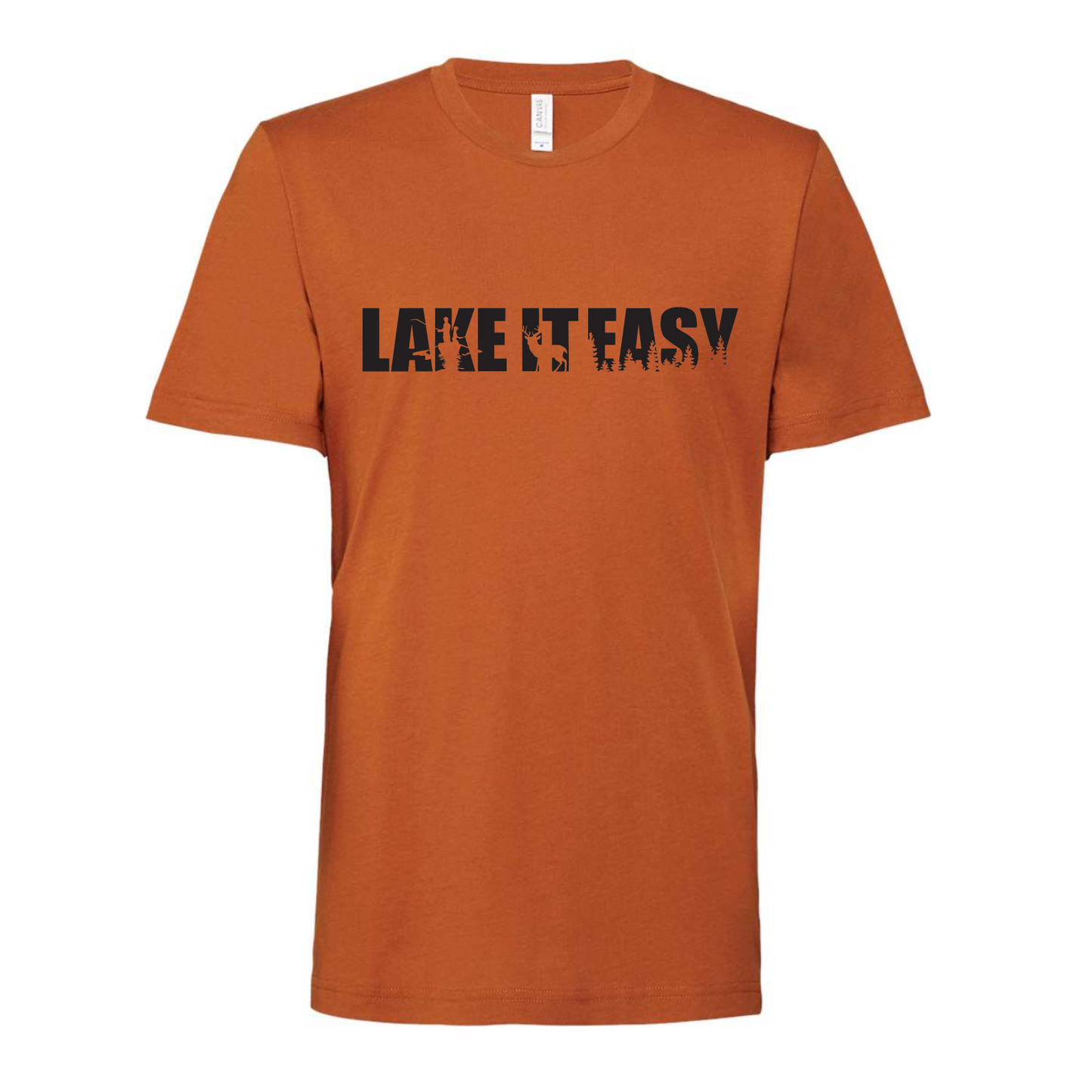 Lake It Easy T-Shirt in orange - front view