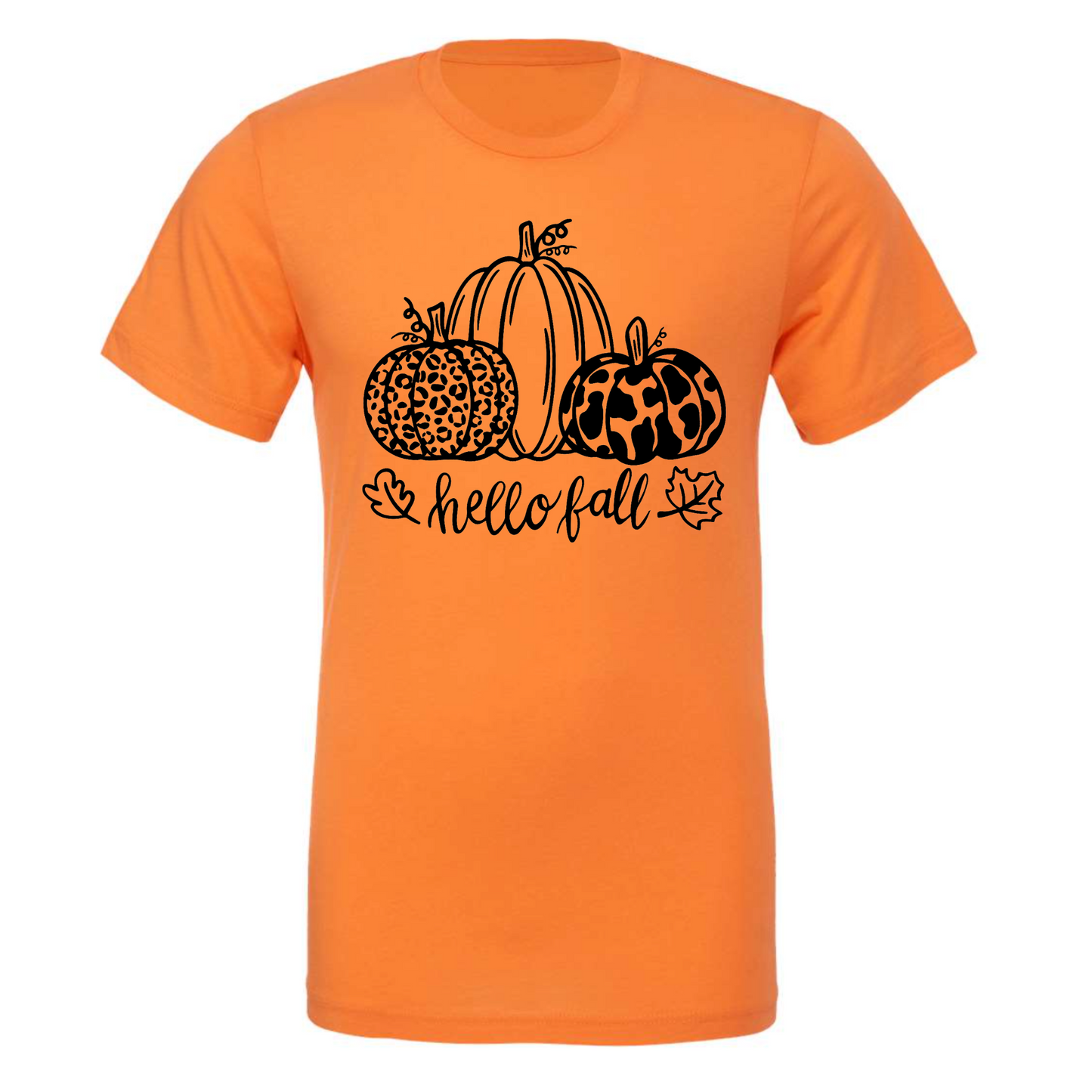 Hello Fall Pumpkin T-Shirt - front view