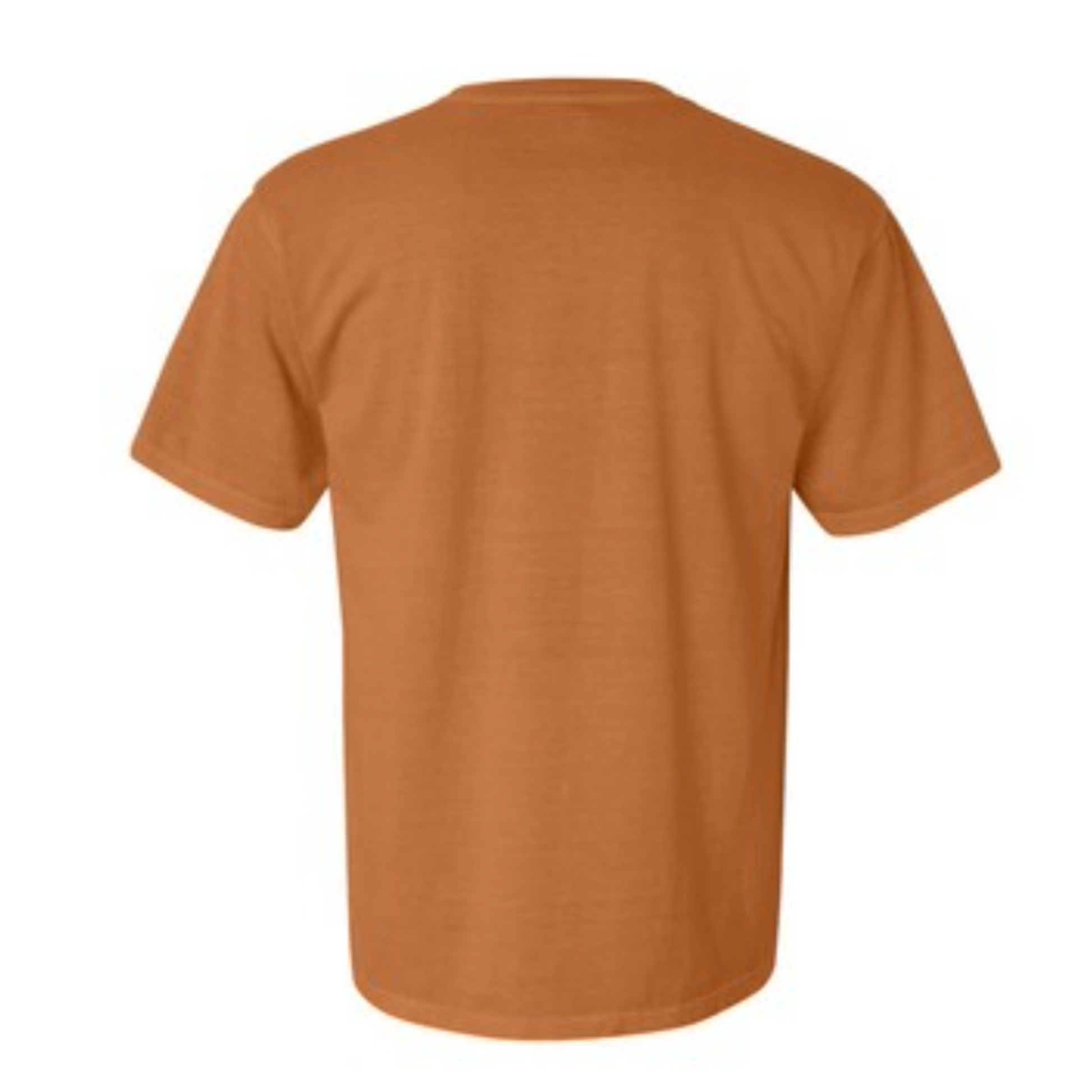 Plain orange t-shirt on a white background