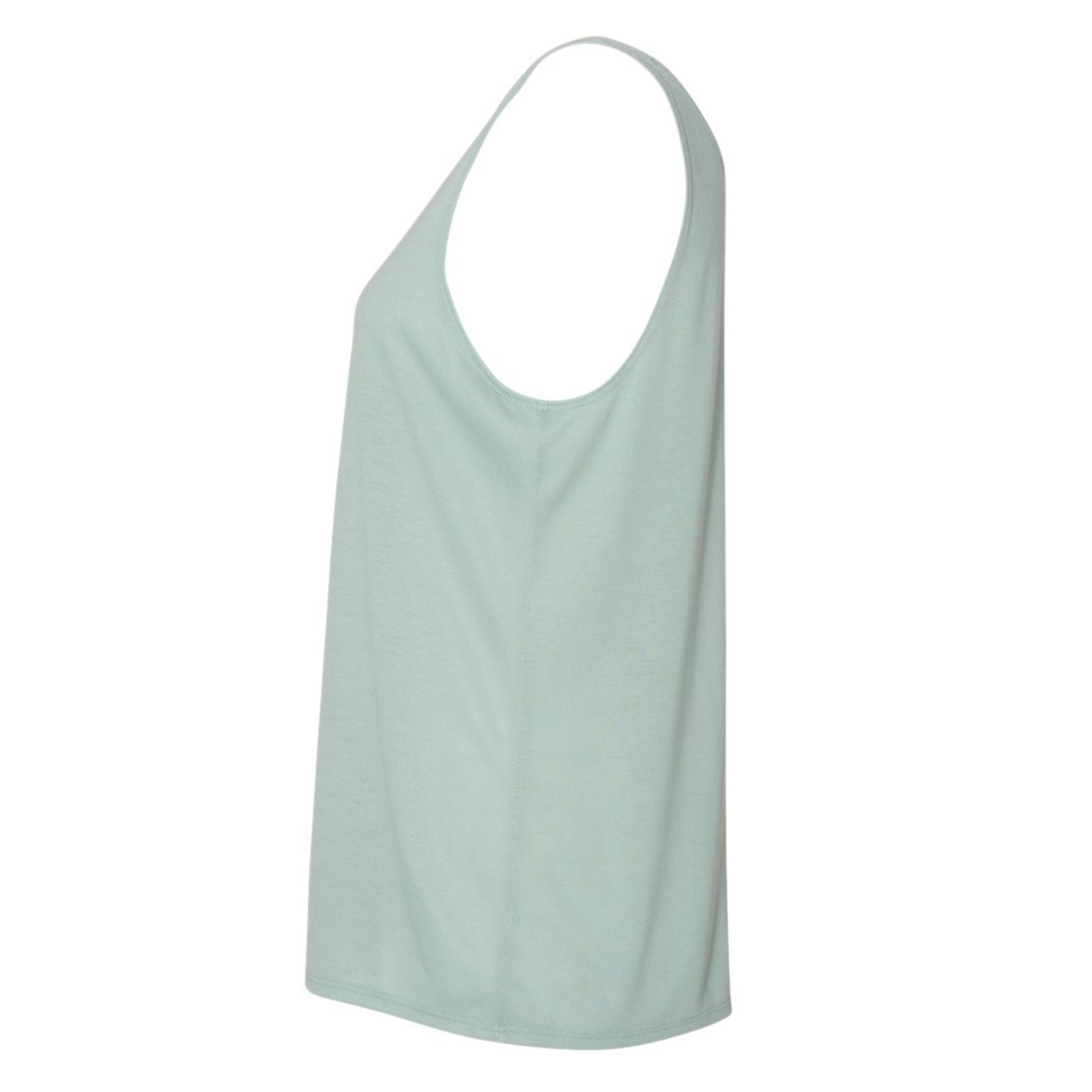 Life Is Better At The Lake Slouchy Tank Top in dusty blue - side view