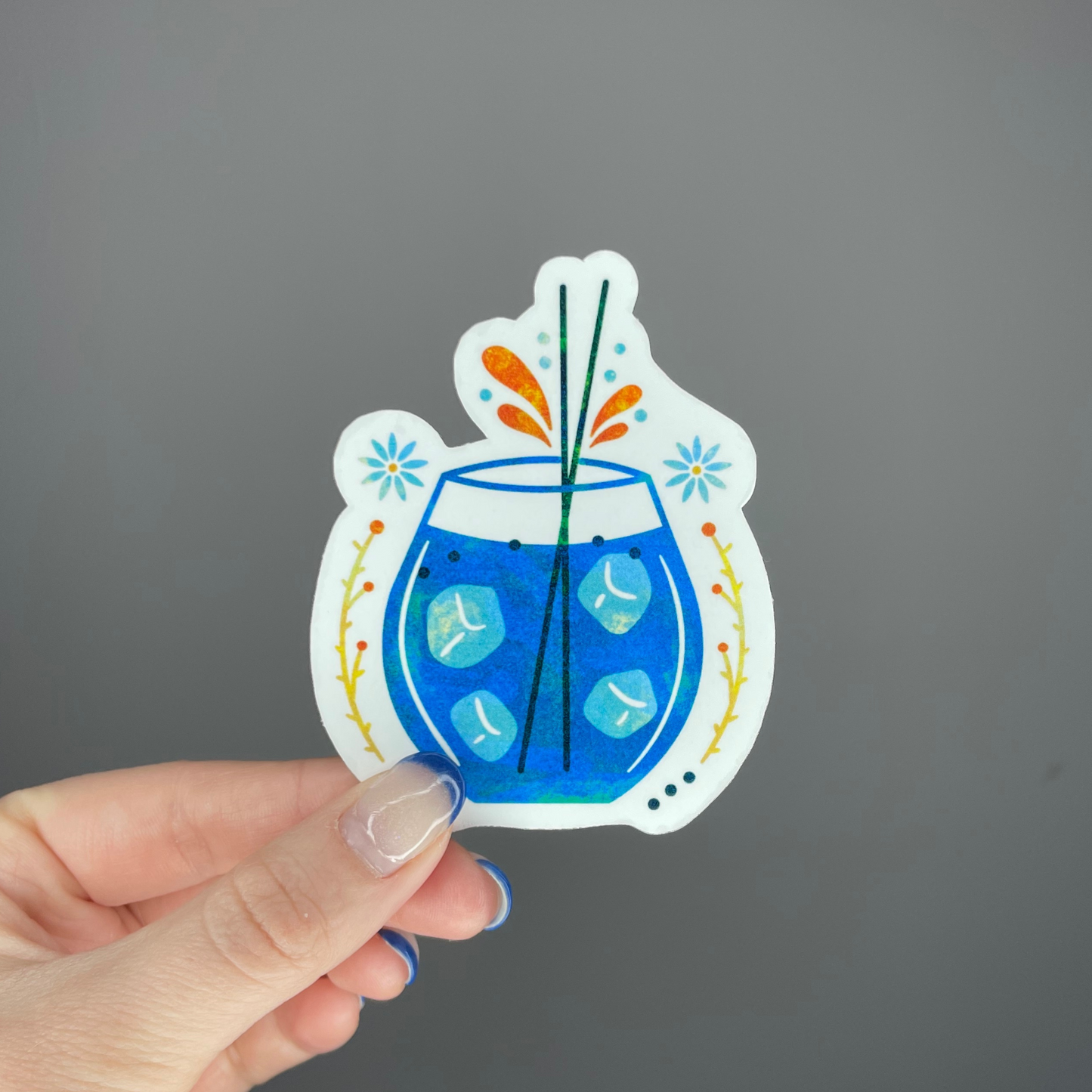 Blue Cocktail Sticker