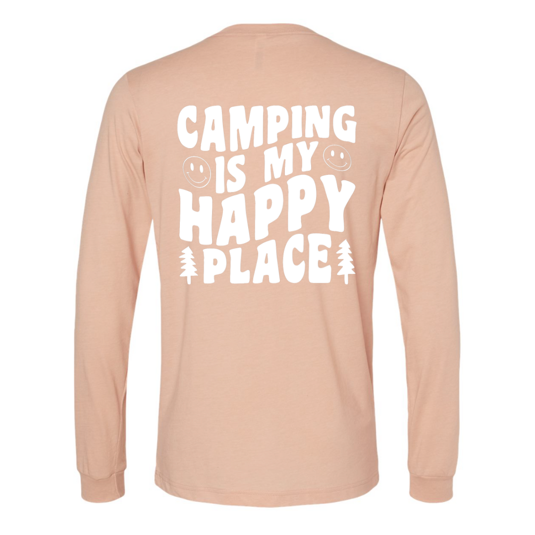 Camping Is My Happy Place Long Sleeve T-Shirt - back view