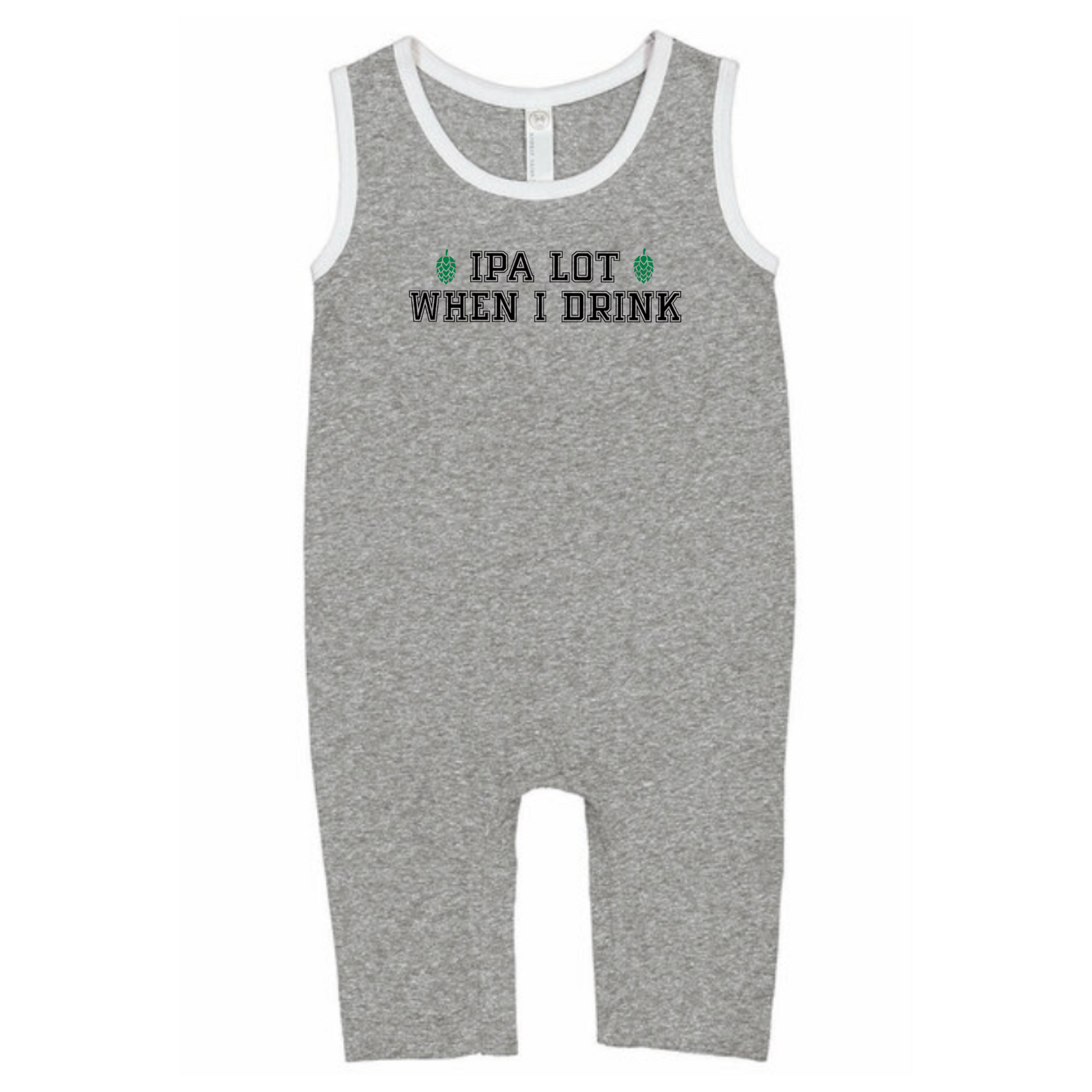 IPA Lot When I Drink Baby Romper front view
