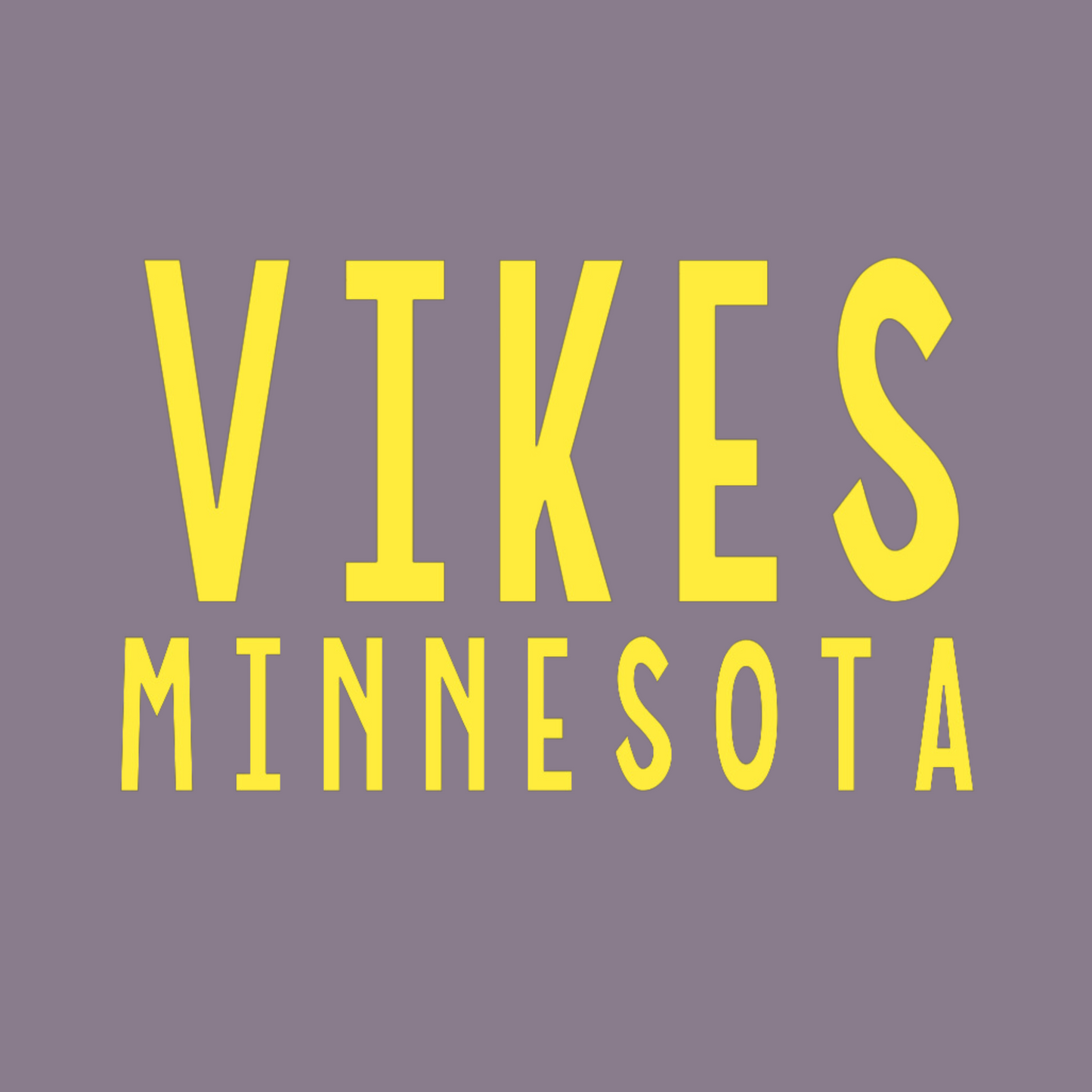 Minnesota Vikings Crewneck Sweatshirt design in yellow on a purple background