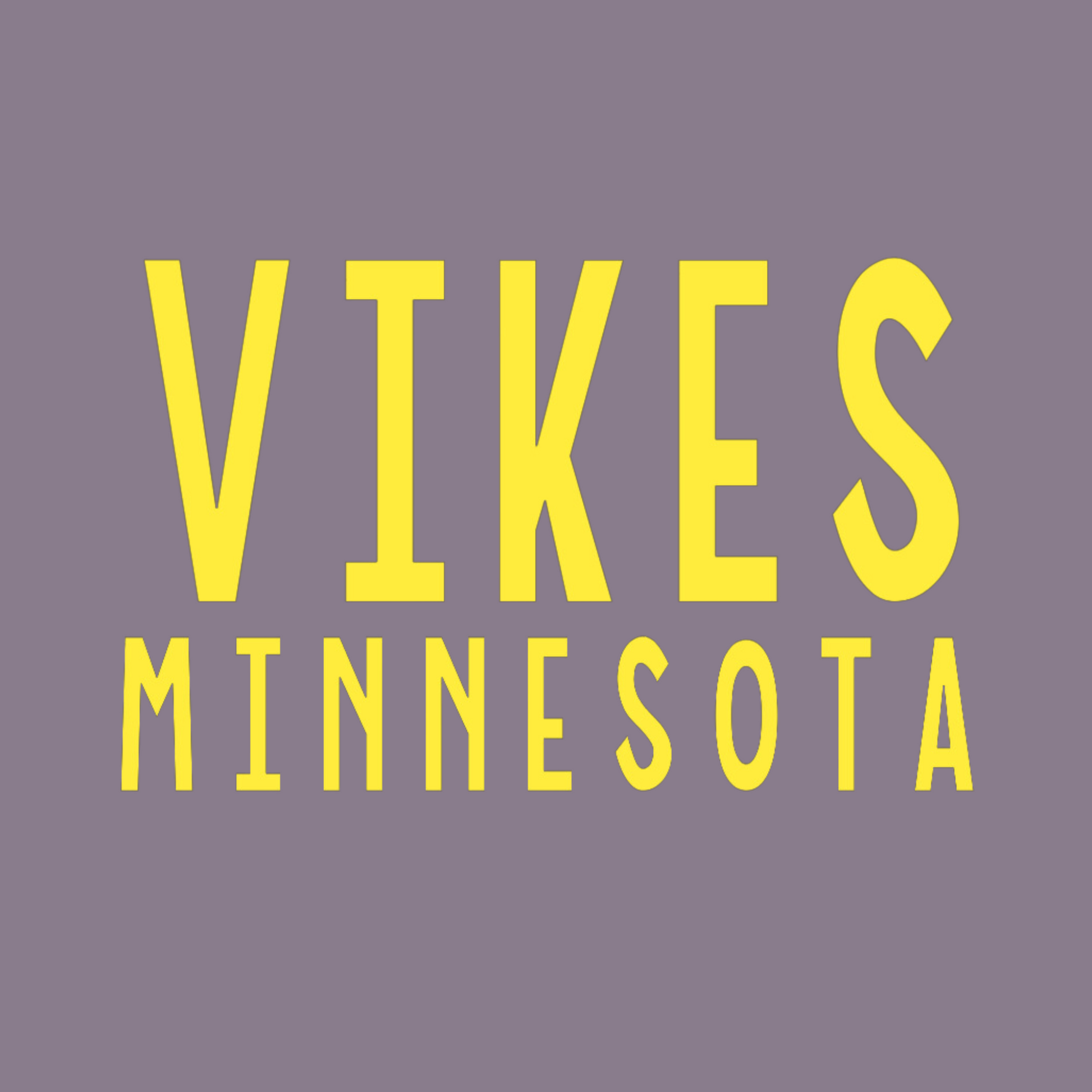 Minnesota Vikings Crewneck Sweatshirt design in yellow on a purple background