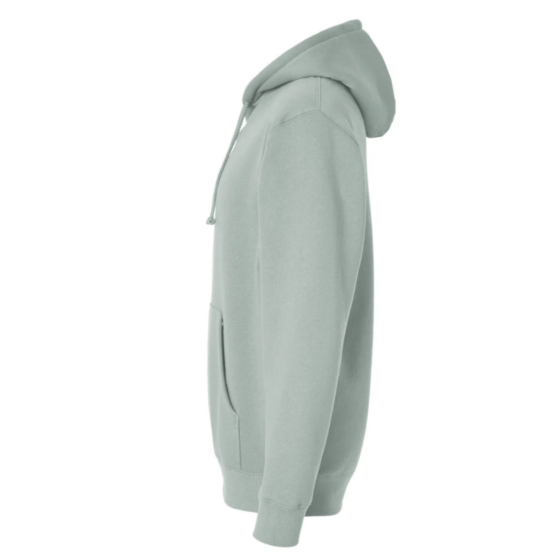 Light green hoodie on a white background - side view