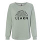 It's A Beautiful Day To Learn Crewneck Sweatshirt in green - front view.