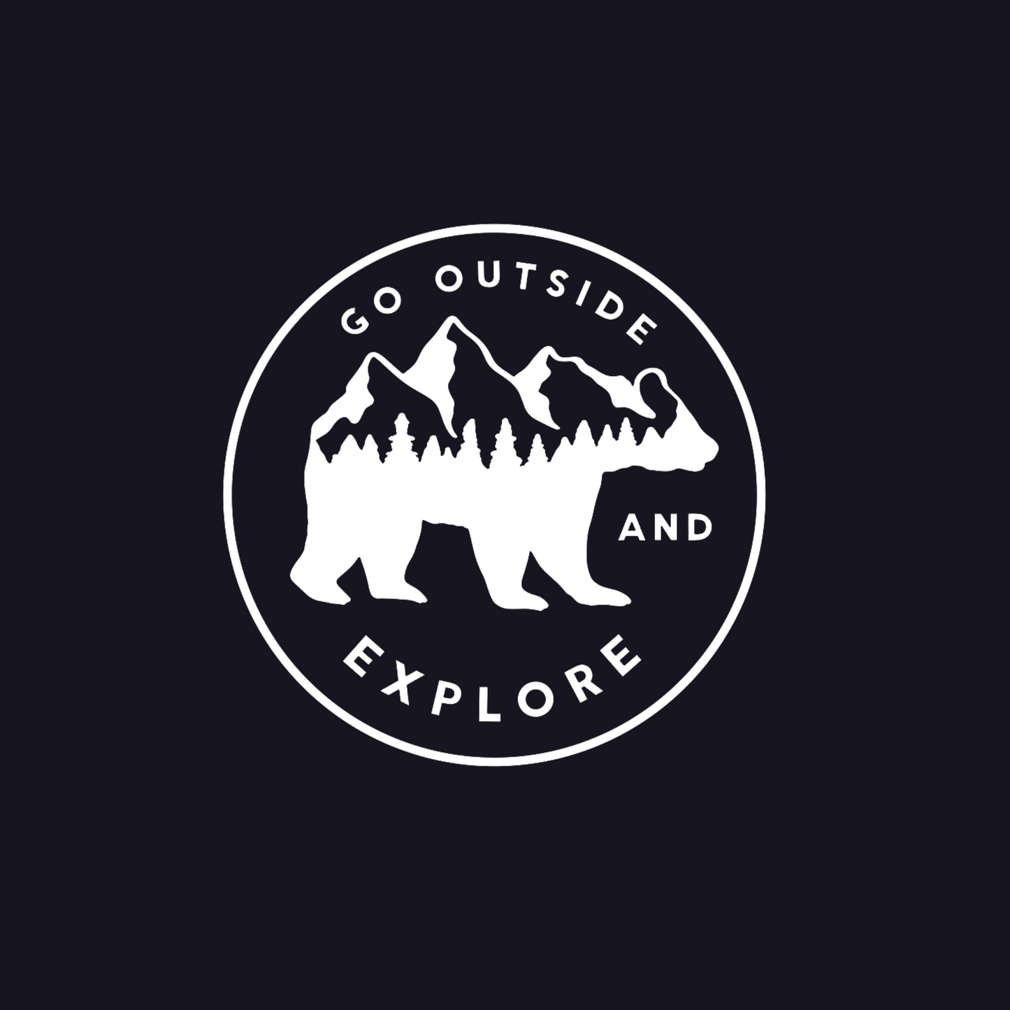 Go Outside & Explore - T-Shirt front view design with bear