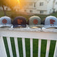 Collection of hats all together - front view