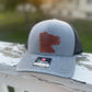 Minnesota Leather Patch Hat in gray - front view