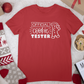 Official Cookie Tester T-shirt with all the christmas things surrounding it.