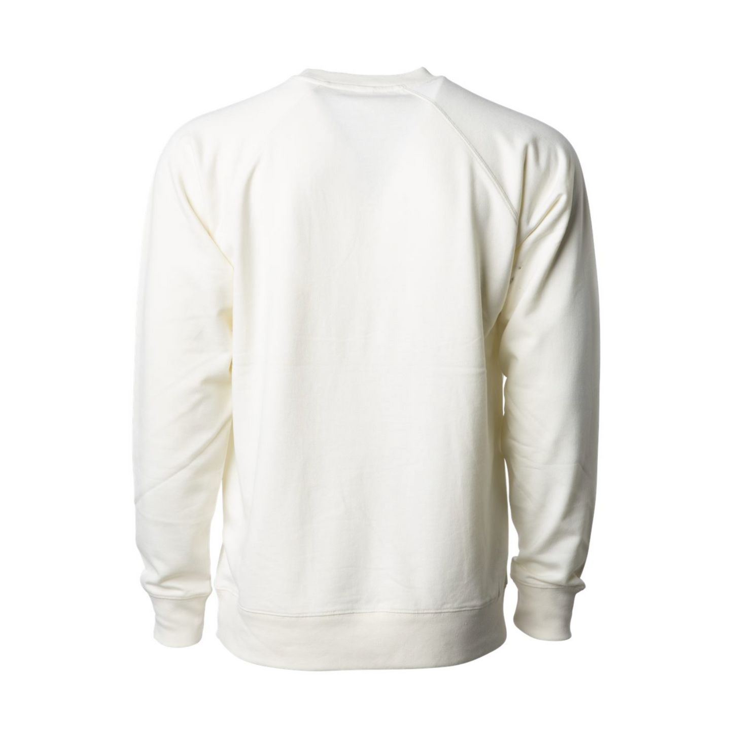 Grow Through What You Go Through - Pull Over Sweatshirt. Sweatshirt is in cream and on the front it has the saying of "grow through what you go through" curved around a bouquet of flowers below it in black. This is the back view of the sweatshirt.