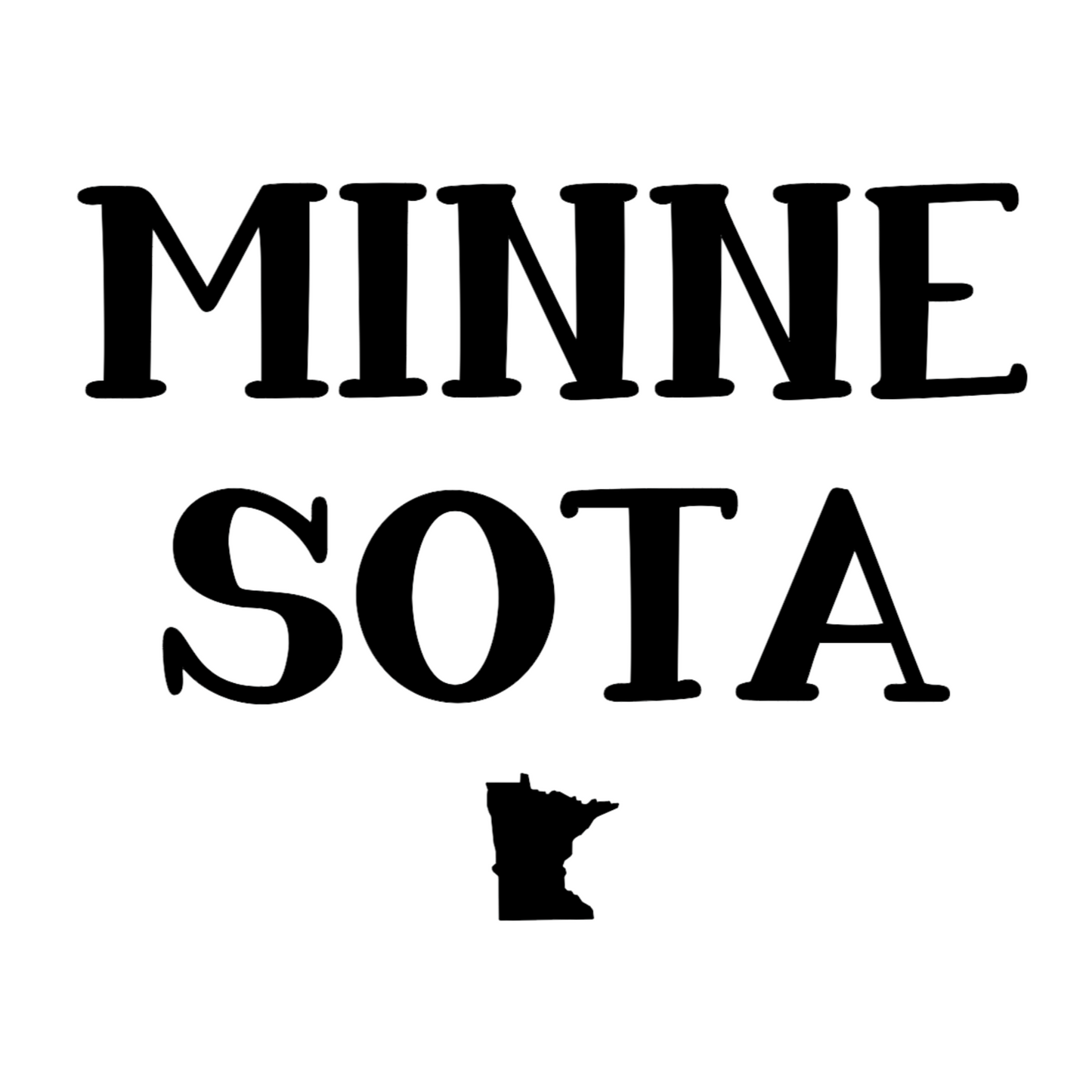Minnesota black design on a white background