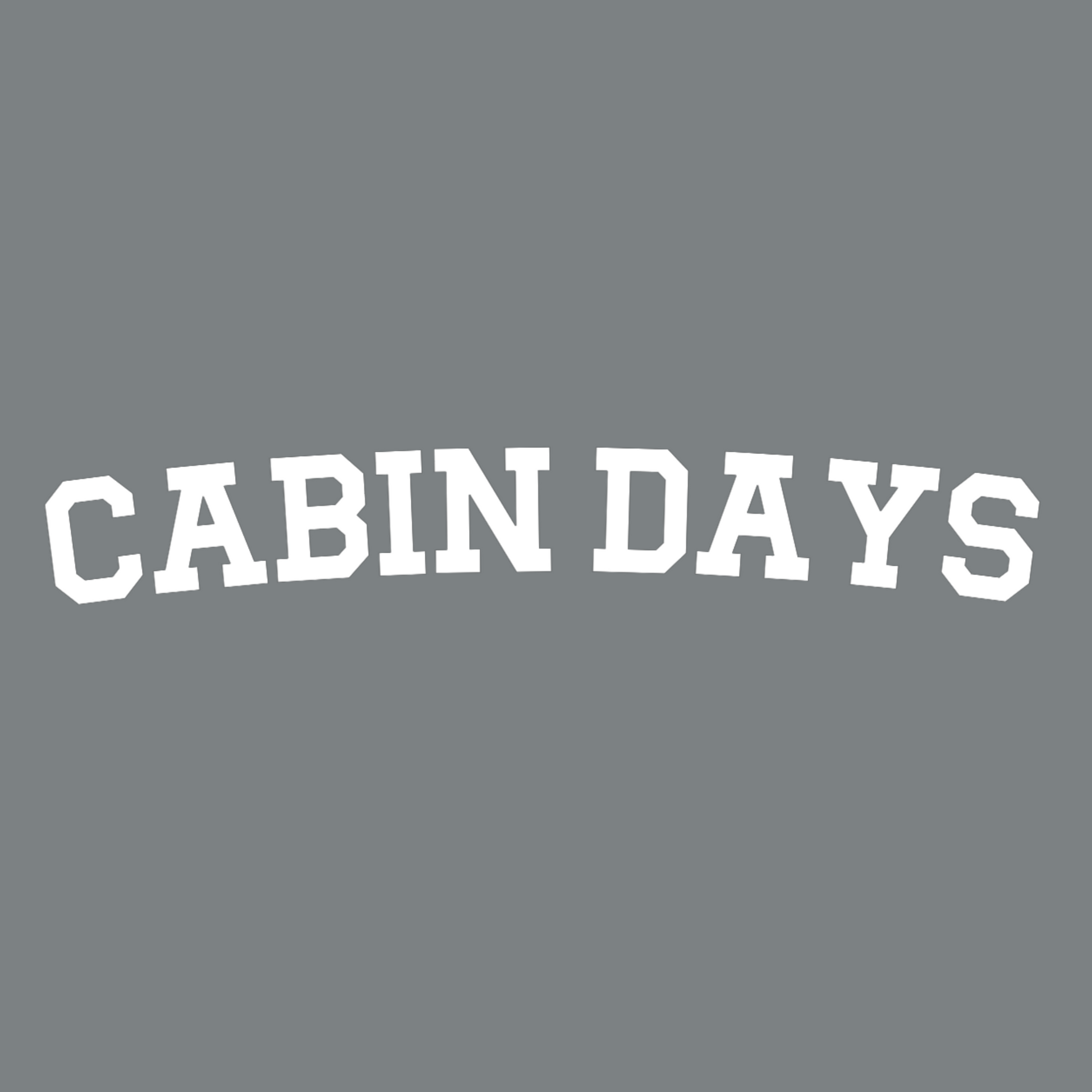 Cabin Days Design white on a gray background.