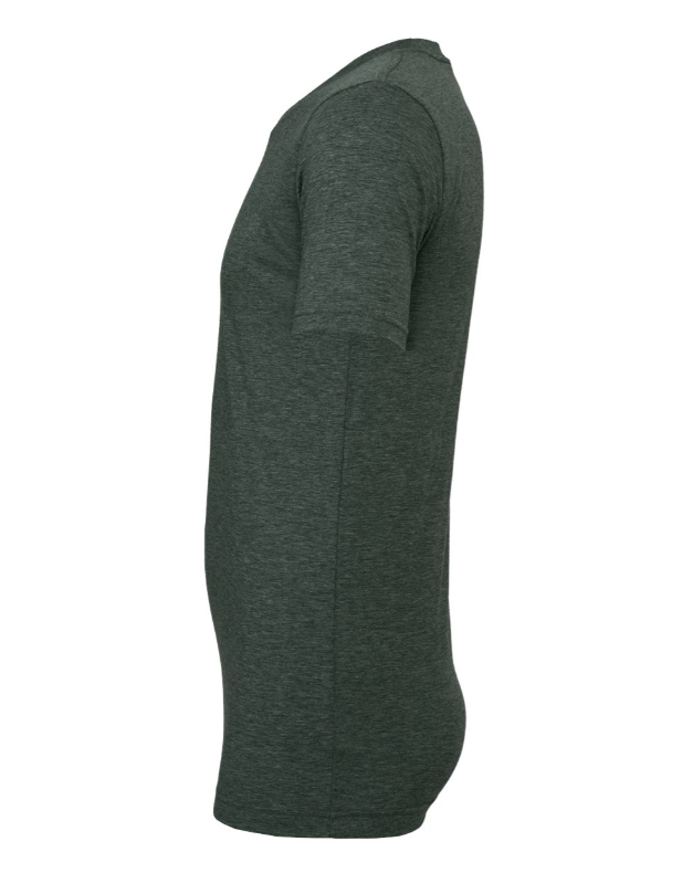 The Bears Still Suck - T-Shirt - side viewThe Bears Still Suck - T-Shirt in forest green with yellow writing in a bold font on the front - this is an image of the side of the t-shirt.