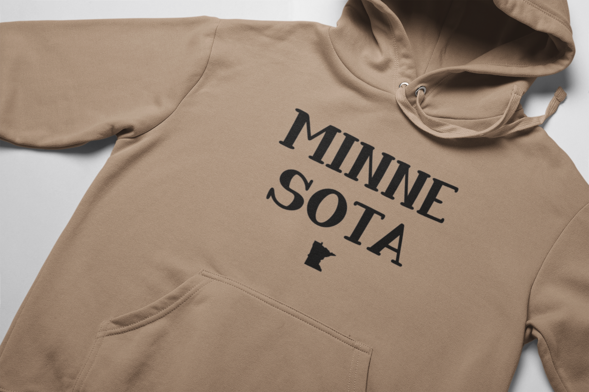 Stylized Minnesota sweatshirt -front view laid out