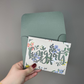 Congrats Greeting Card - floral card, with green background and green envelope