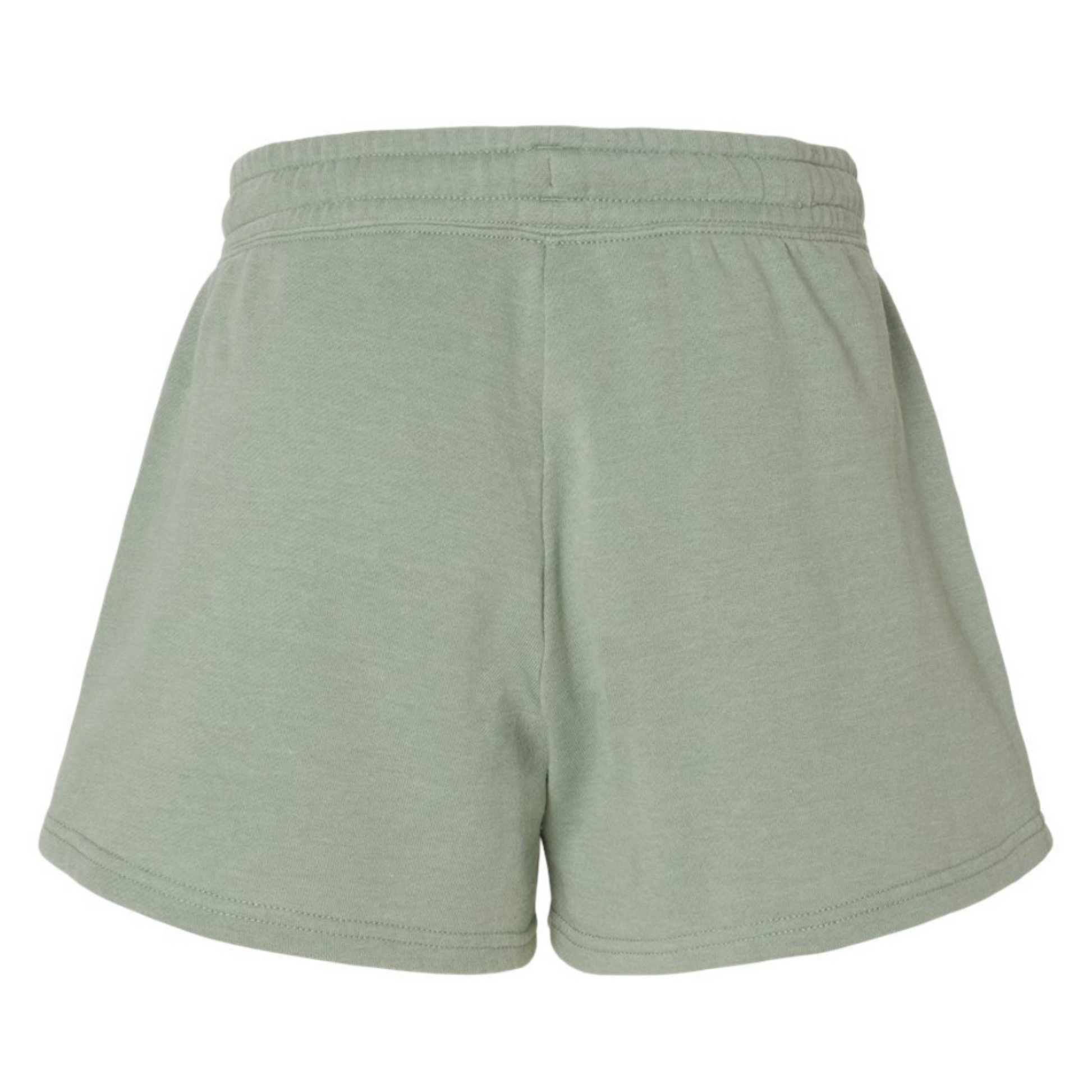 Lake Bum Shorts in a light mint green color with a "lake bum" saying on the right hand corner of the shorts. This is the back view of the shorts.
