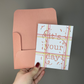 It’s Your Day Greeting Card - white pink and yellow striped card with pink background and pink envelope