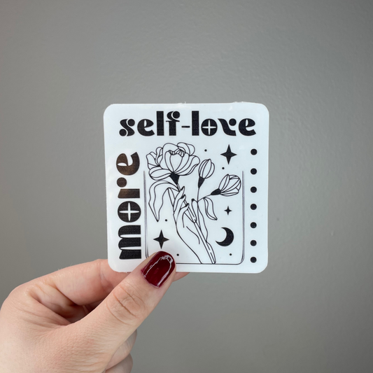 Self-Love More Sticker - black and white