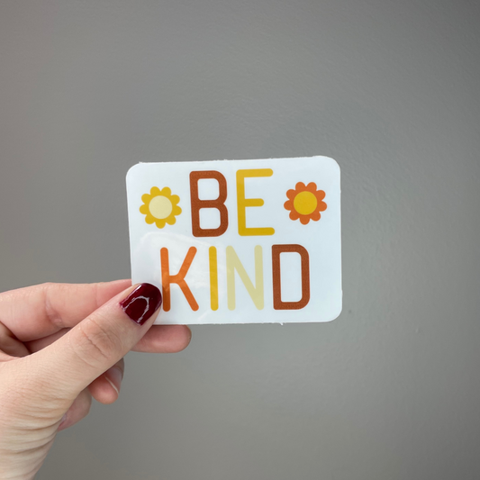 Be Kind Sticker - Yellow, Orange, White