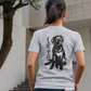 Dog Mom T-Shirt - Back View with a Labrador on the back on a model 