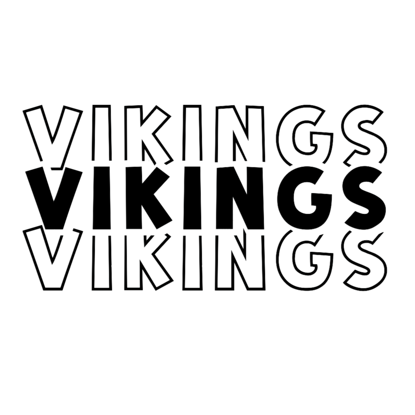 Minnesota Vikings - T-Shirt design (black writing) on a white background.