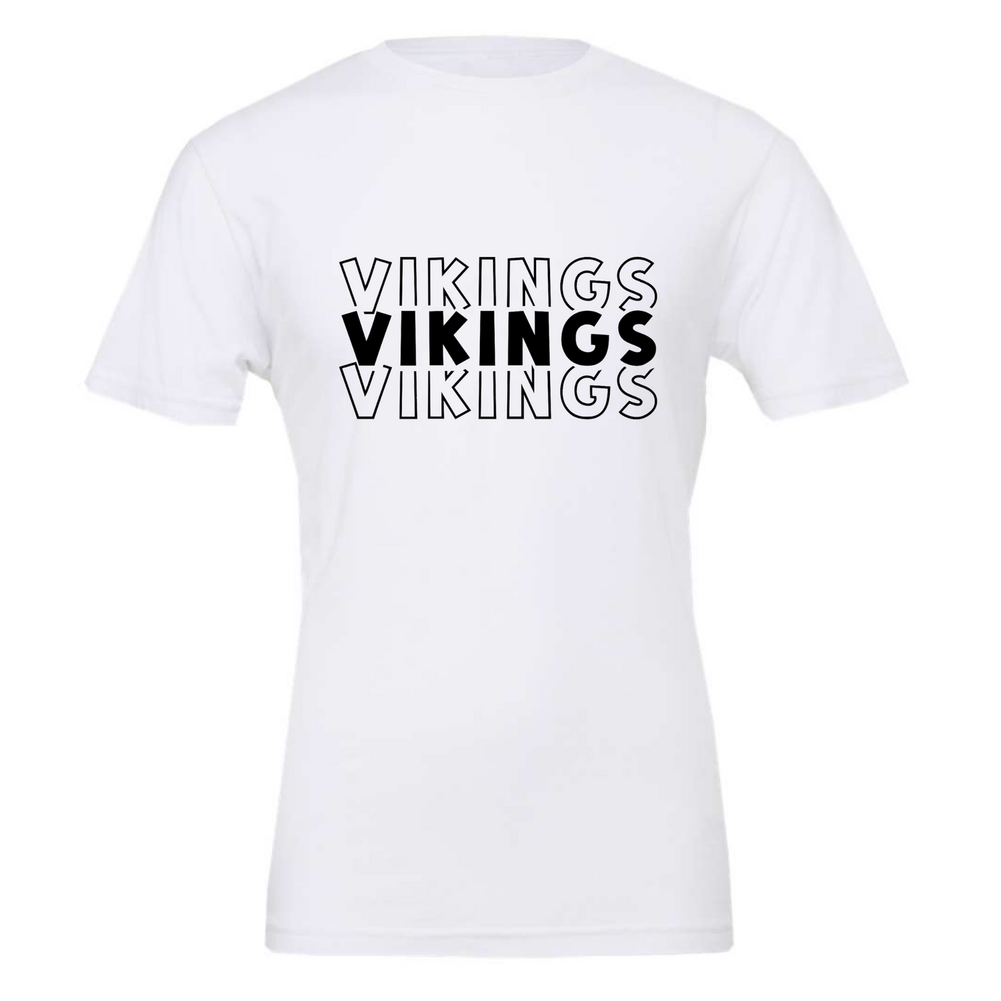 Vikings - T-Shirt - front view - white with black writing
