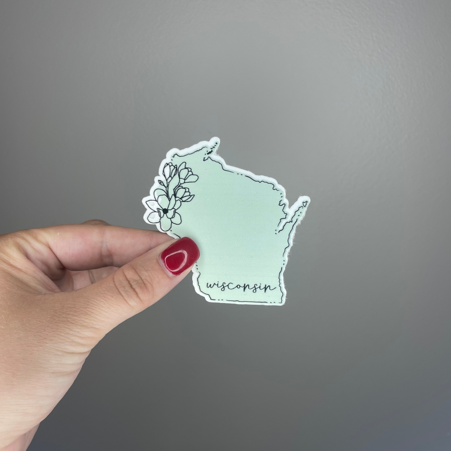 Floral Wisconsin Sticker