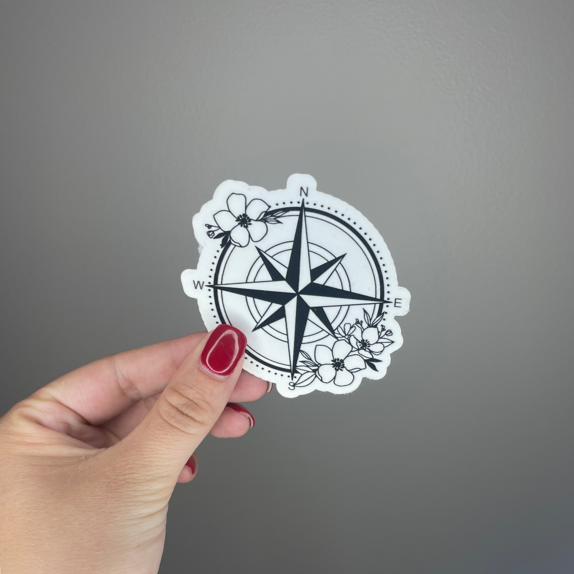 Floral Compass Sticker