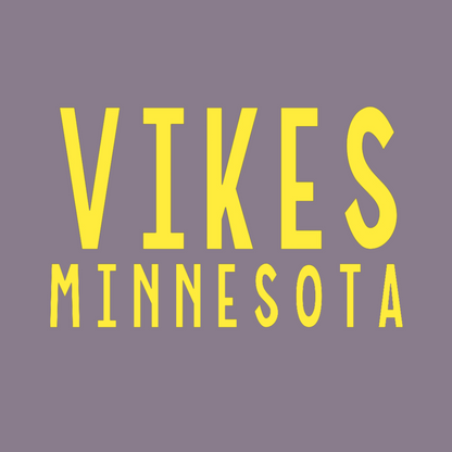 Minnesota Vikings Crewneck Sweatshirt design in yellow on a purple background