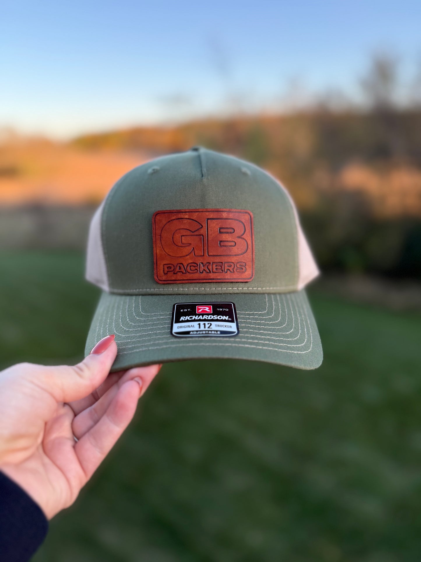 Green Bay Packer Leather Patch Hat