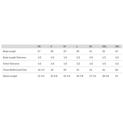 Minnesota Vikings Crewneck Sweatshirt size chart