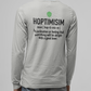 Hoptimisim Long Sleeve T-Shirt - back view on a male model