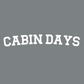 Cabin Days Design white on a gray background.