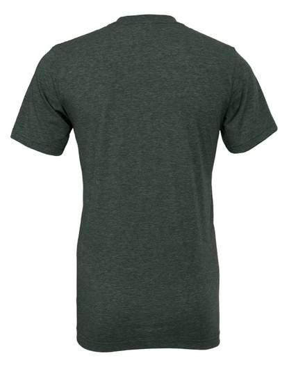 The Bears Still Suck - T-Shirt in forest green with yellow writing in a bold font on the front - this is an image of the back of the t-shirt.