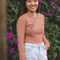 Wisconsin Floral Outline Long Sleeve Shirt
